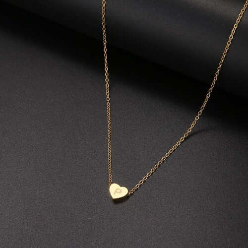 Tiny Heart Initial Necklace| MSHSM