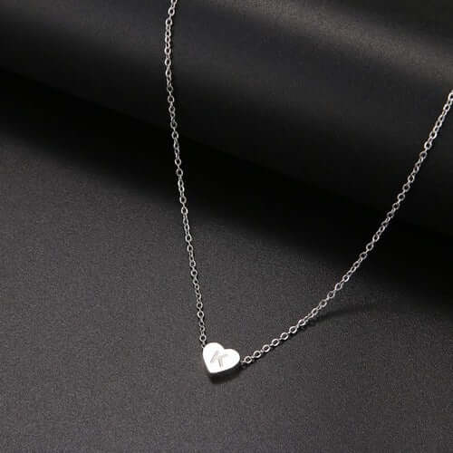 Tiny Heart Initial Necklace| MSHSM
