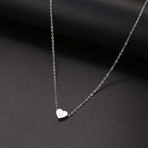 Tiny Heart Initial Necklace| MSHSM