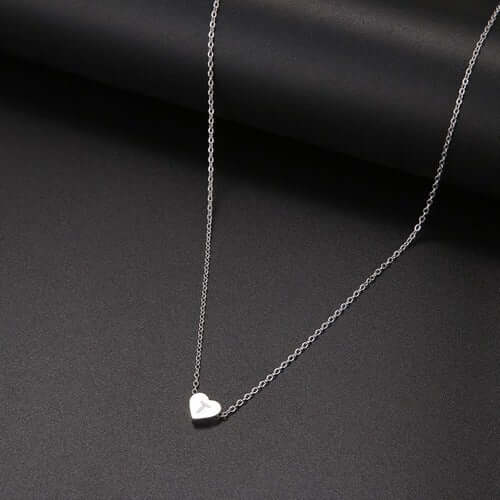Tiny Heart Initial Necklace| MSHSM
