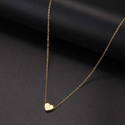 Tiny Heart Initial Necklace| MSHSM