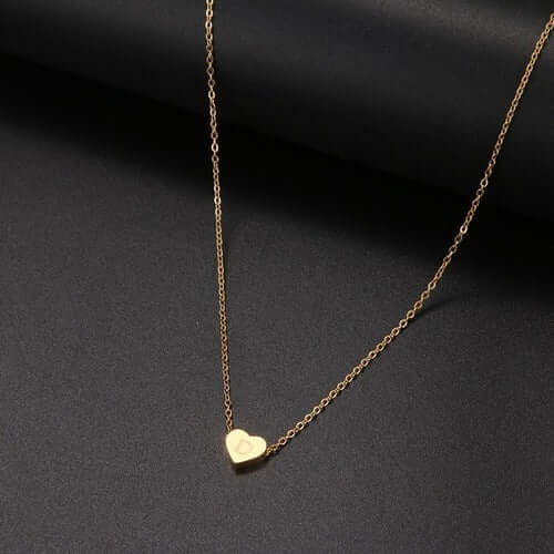 Tiny Heart Initial Necklace| MSHSM