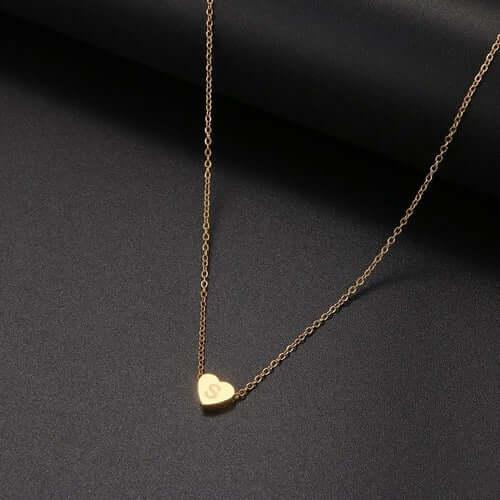 Tiny Heart Initial Necklace| MSHSM