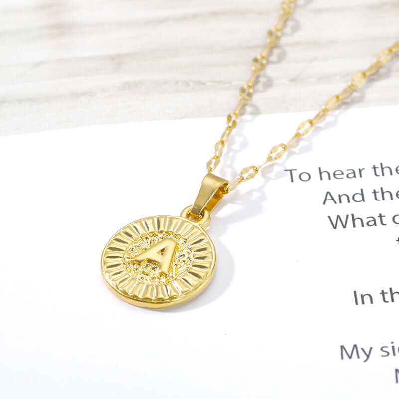 Initial Round Letter Pendant Necklace | MSHSM