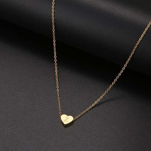 Tiny Heart Initial Necklace| MSHSM