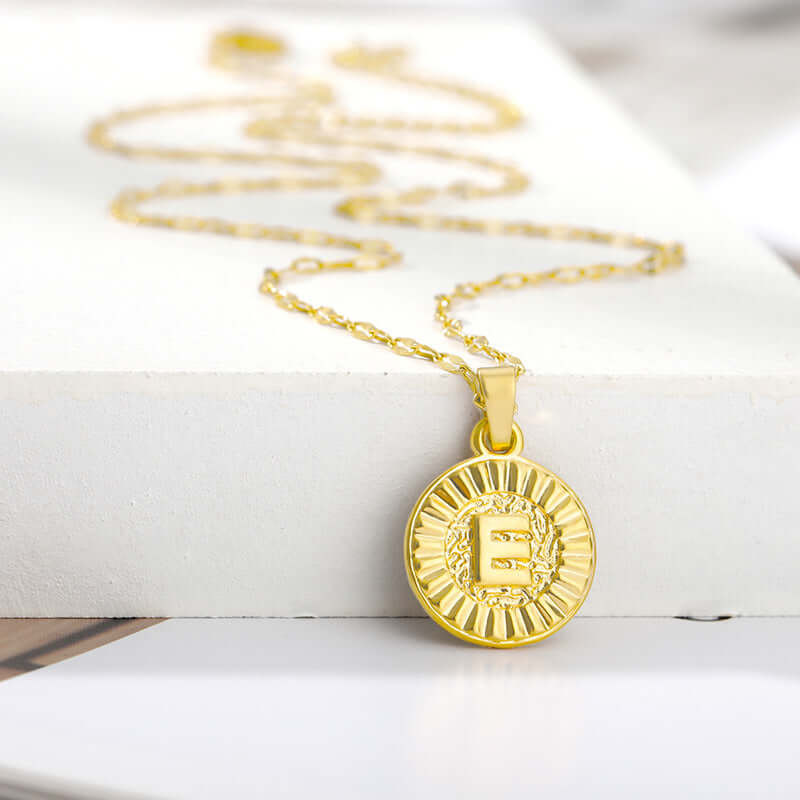 Initial Round Letter Pendant Necklace | MSHSM