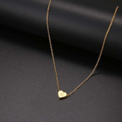 Tiny Heart Initial Necklace| MSHSM