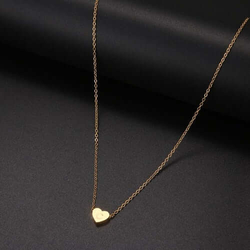 Tiny Heart Initial Necklace| MSHSM