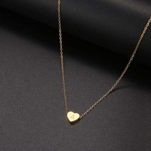 Tiny Heart Initial Necklace| MSHSM