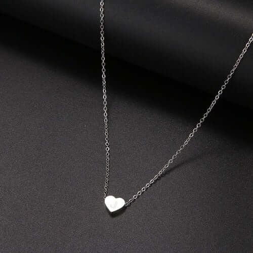 Tiny Heart Initial Necklace| MSHSM