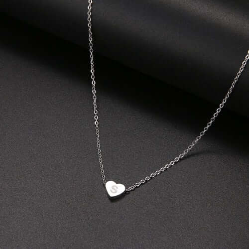 Tiny Heart Initial Necklace| MSHSM