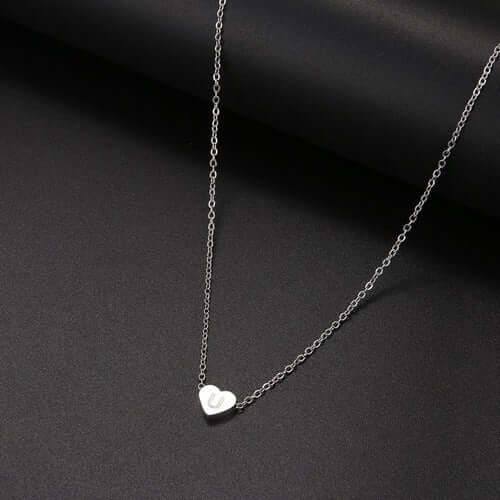 Tiny Heart Initial Necklace| MSHSM
