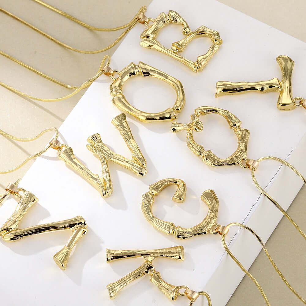 Anna Bamboo Alphabet Letter Necklace | MSHSM
