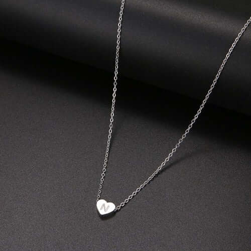 Tiny Heart Initial Necklace| MSHSM