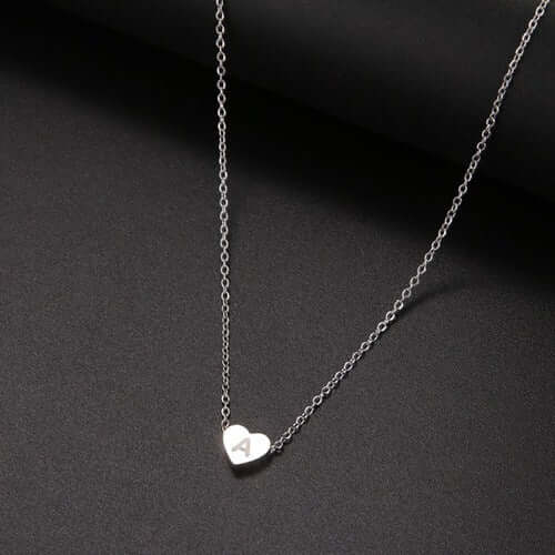 Tiny Heart Initial Necklace| MSHSM