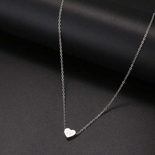 Tiny Heart Initial Necklace| MSHSM