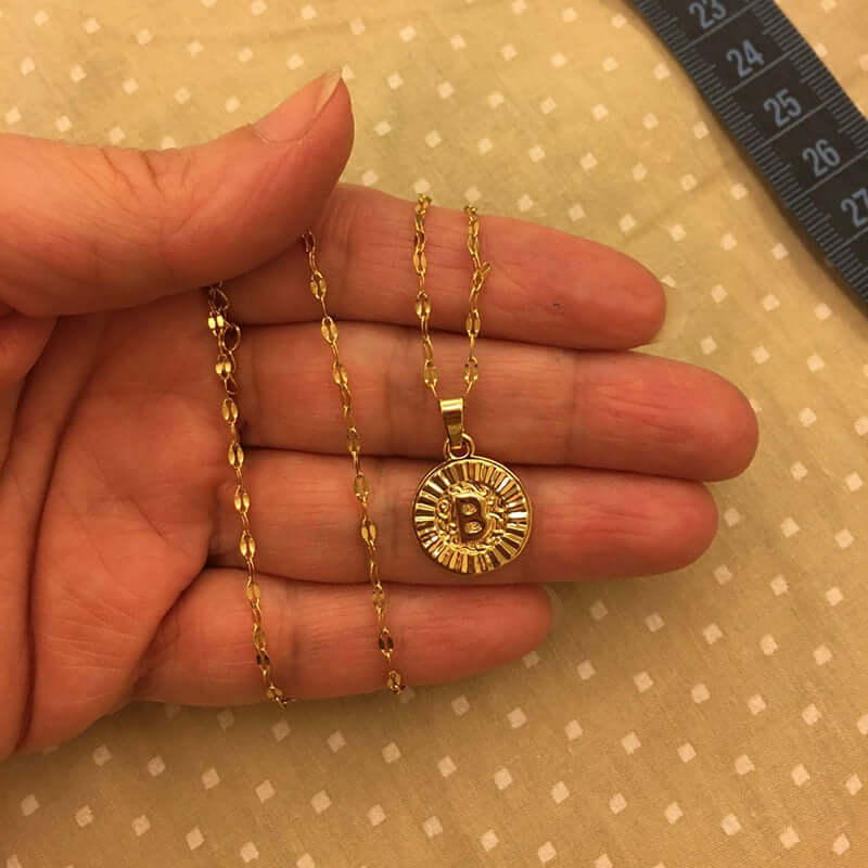 Initial Round Letter Pendant Necklace | MSHSM