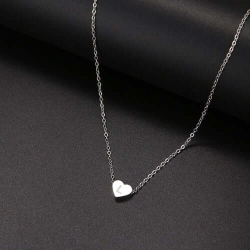 Tiny Heart Initial Necklace| MSHSM