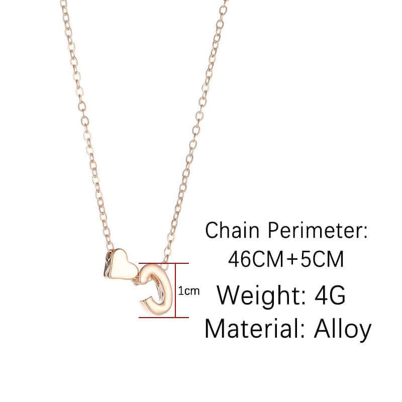 Valentina Tiny Heart Initial Necklace | MSHSM