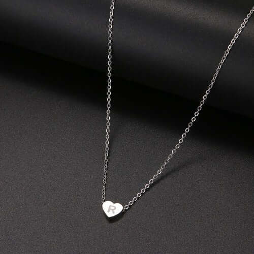 Tiny Heart Initial Necklace| MSHSM