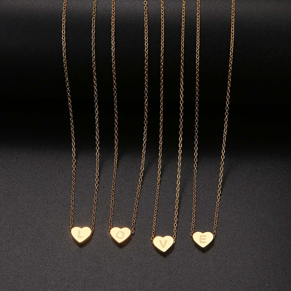 Tiny Heart Initial Necklace| MSHSM