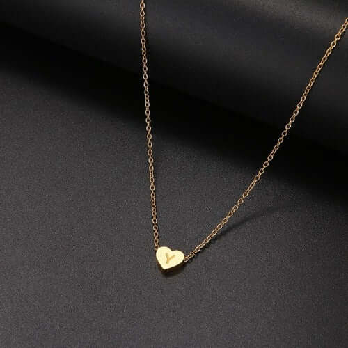 Tiny Heart Initial Necklace| MSHSM
