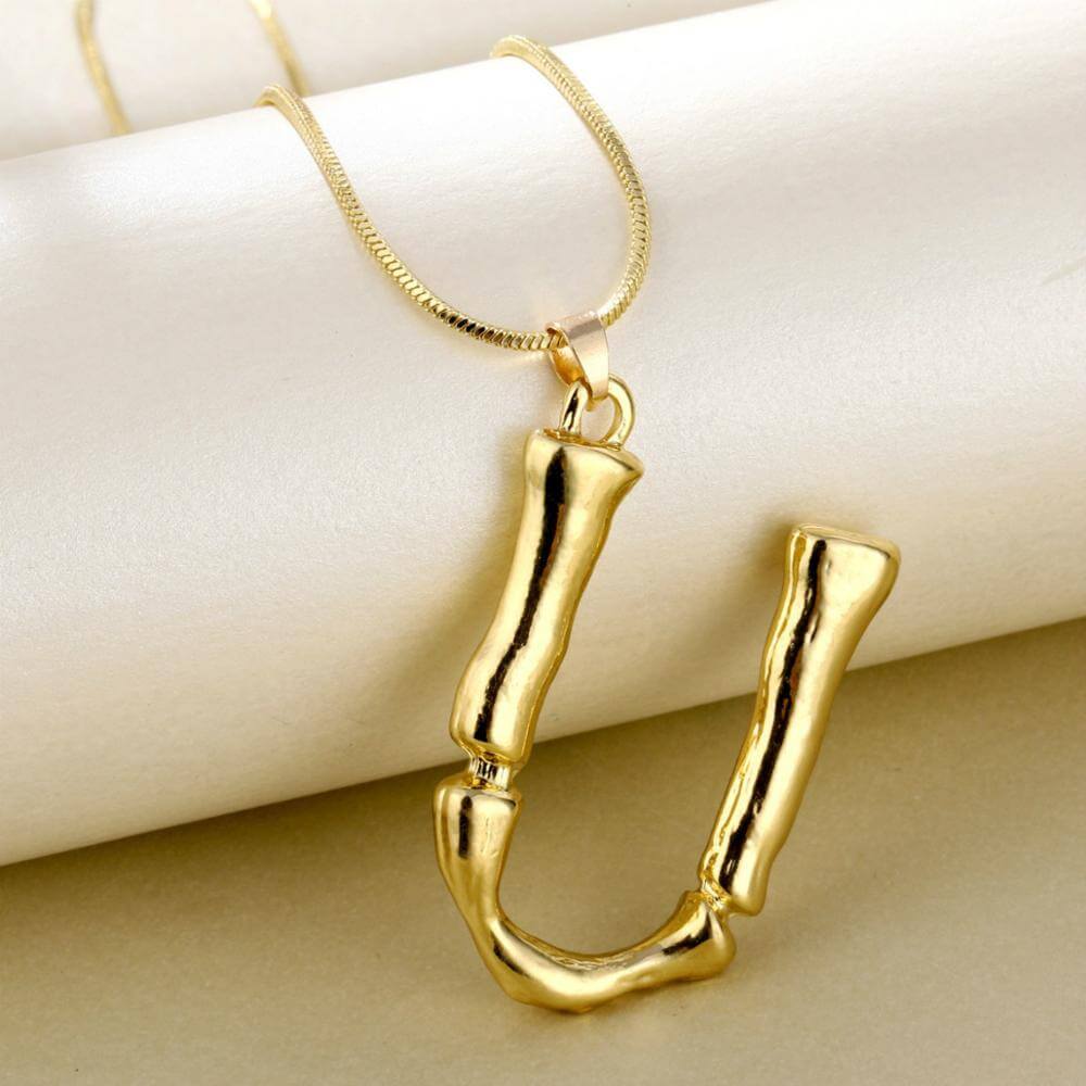 Anna Bamboo Alphabet Letter Necklace | MSHSM