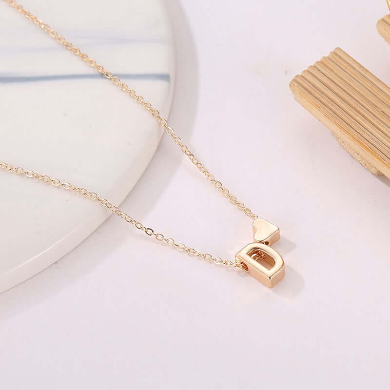 Valentina Tiny Heart Initial Necklace | MSHSM