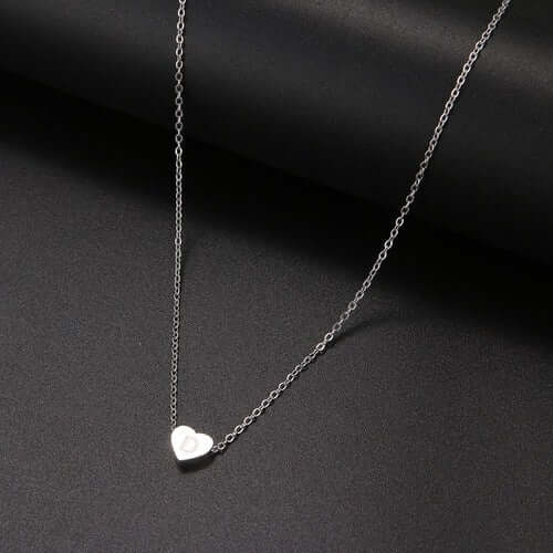 Tiny Heart Initial Necklace| MSHSM