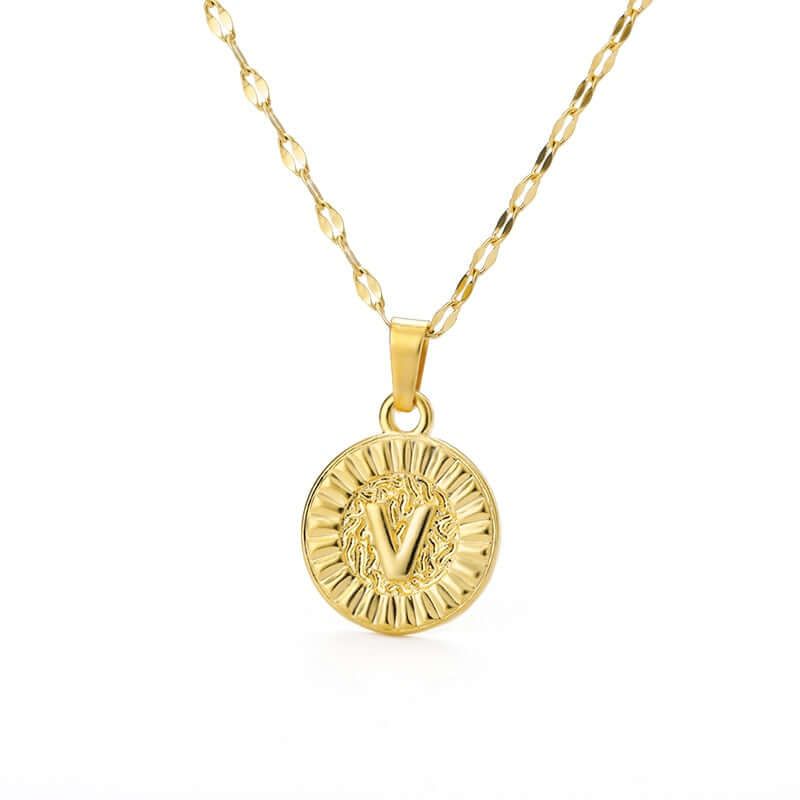 Initial Round Letter Pendant Necklace | MSHSM