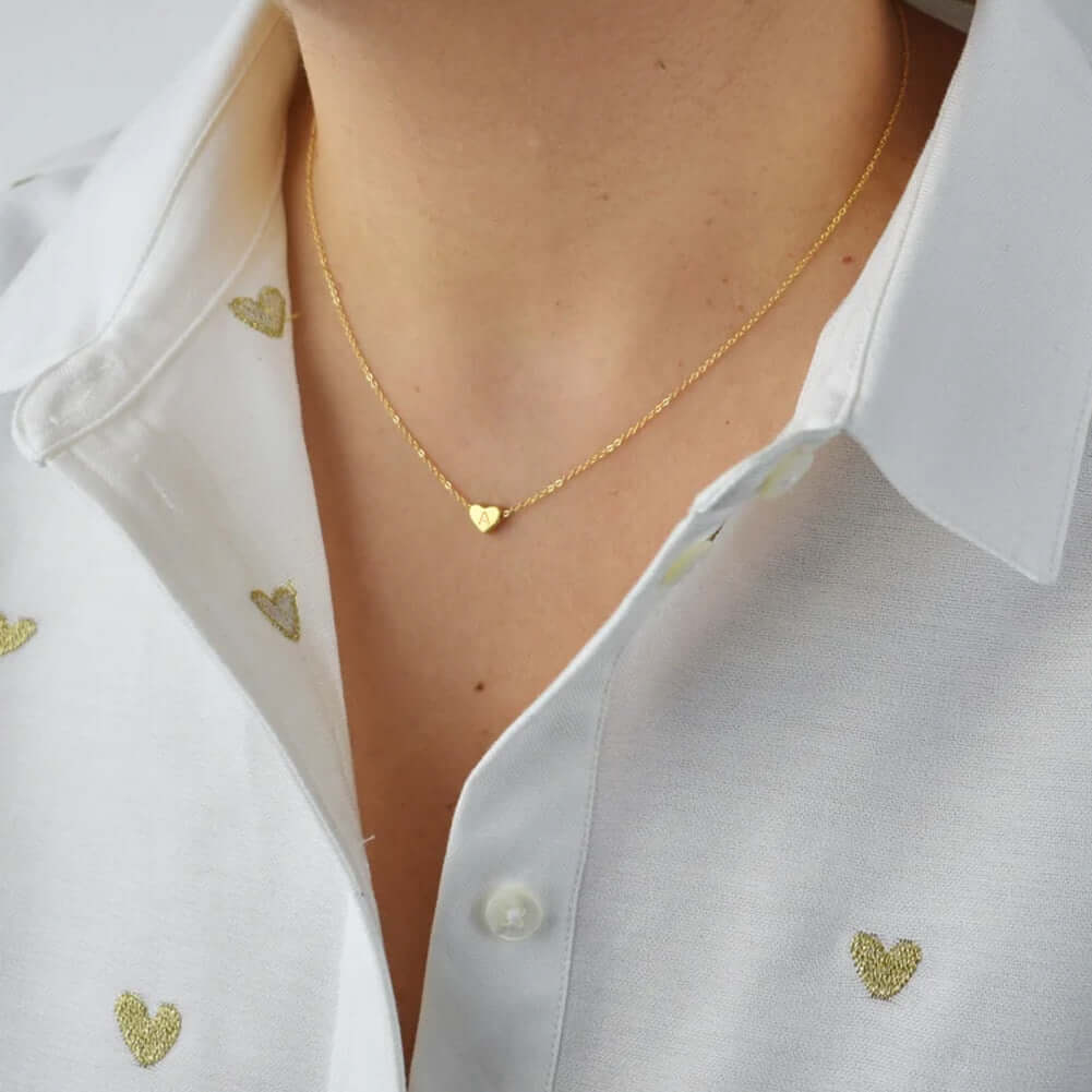 Tiny Heart Initial Necklace| MSHSM