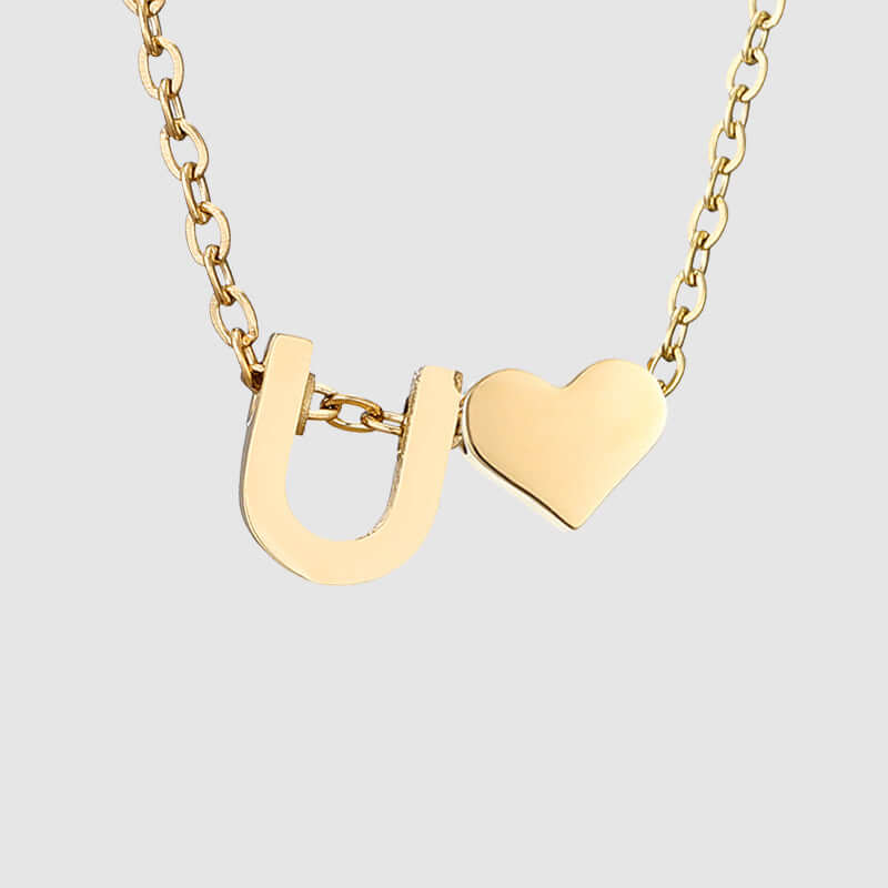 Valentina Tiny Heart Initial Necklace | MSHSM