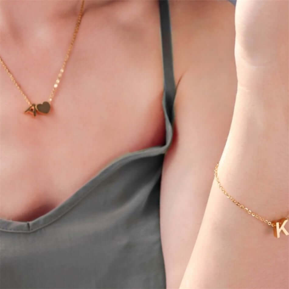 Valentina Tiny Heart Initial Necklace | MSHSM