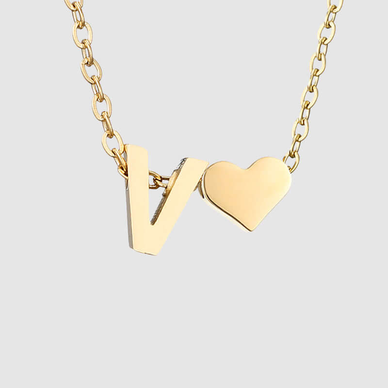 Valentina Tiny Heart Initial Necklace | MSHSM