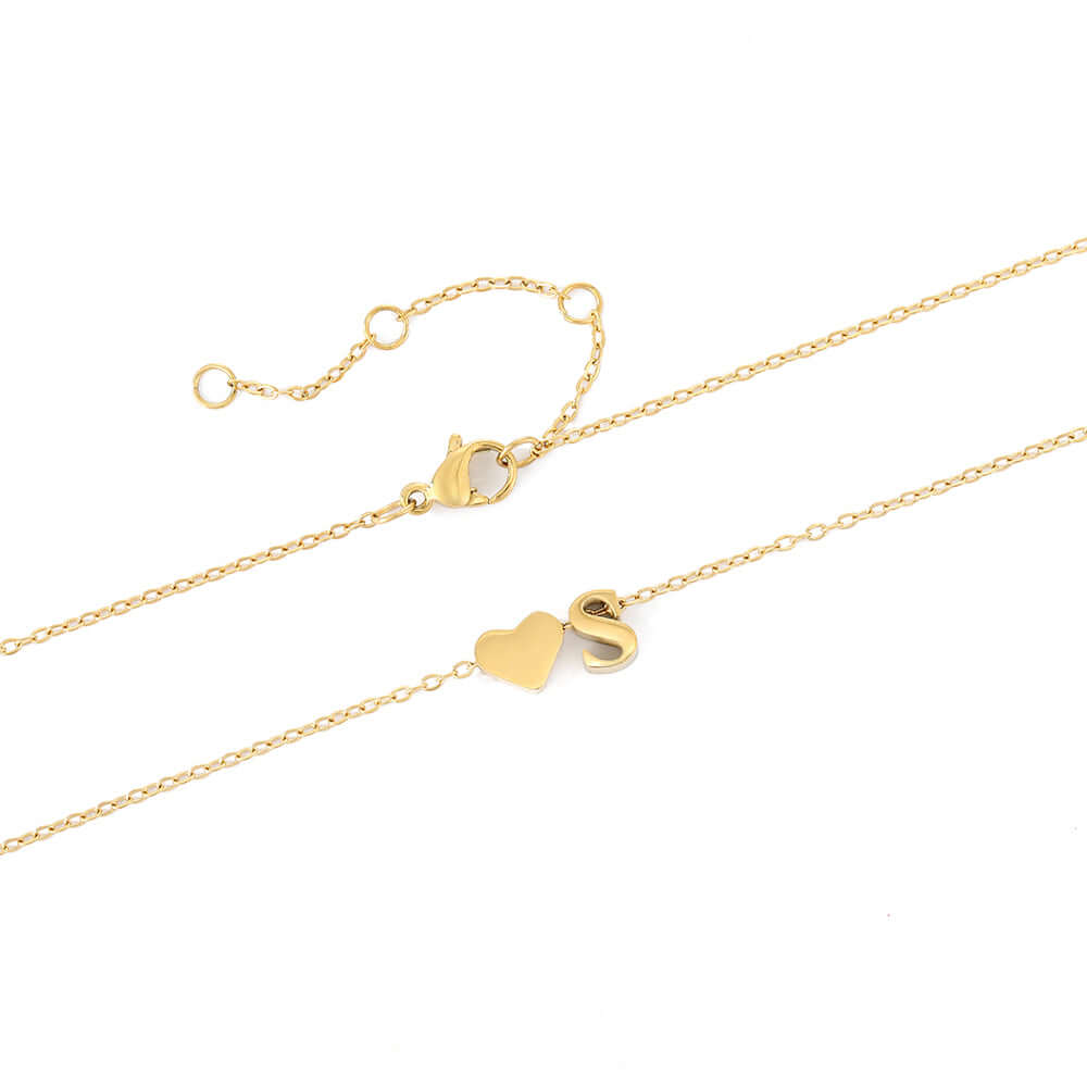 Valentina Tiny Heart Initial Necklace | MSHSM