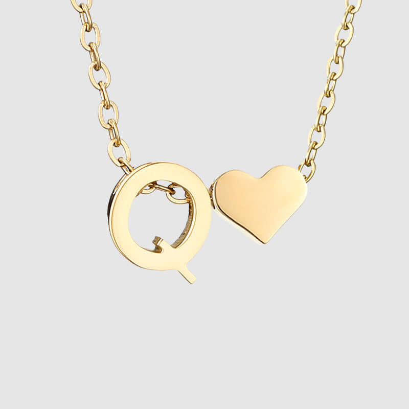 Valentina Tiny Heart Initial Necklace | MSHSM
