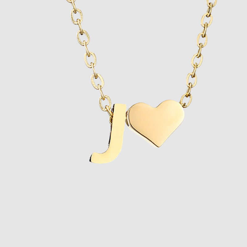 Valentina Tiny Heart Initial Necklace | MSHSM