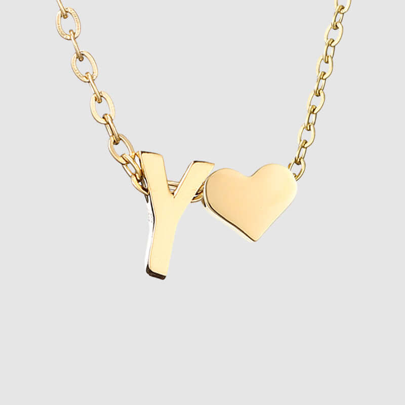 Valentina Tiny Heart Initial Necklace | MSHSM