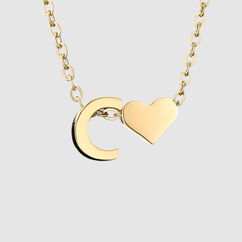 Valentina Tiny Heart Initial Necklace | MSHSM