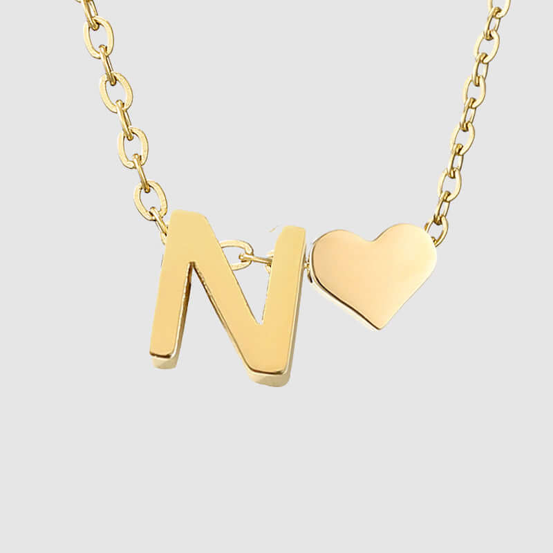 Valentina Tiny Heart Initial Necklace | MSHSM