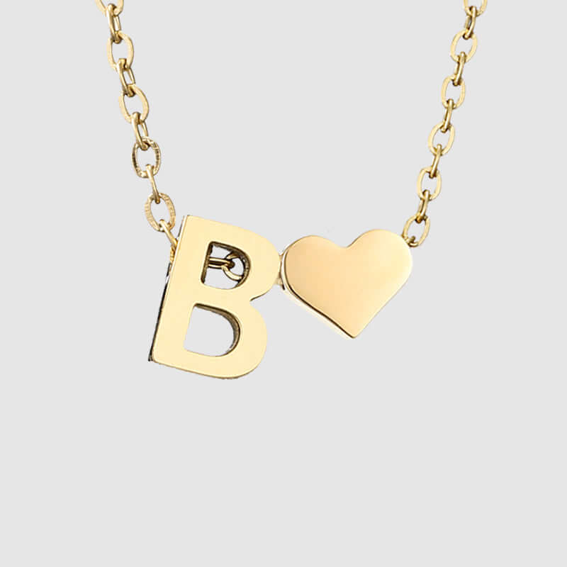 Valentina Tiny Heart Initial Necklace | MSHSM