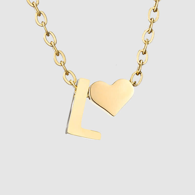 Valentina Tiny Heart Initial Necklace | MSHSM