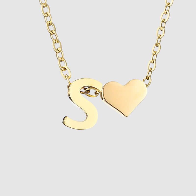 Valentina Tiny Heart Initial Necklace | MSHSM