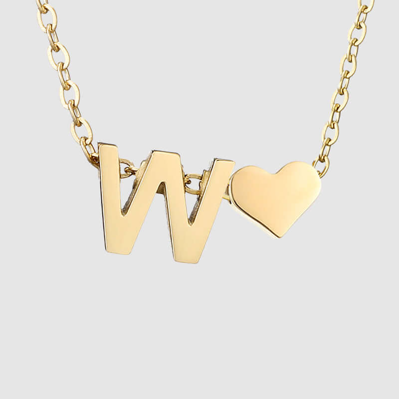 Valentina Tiny Heart Initial Necklace | MSHSM