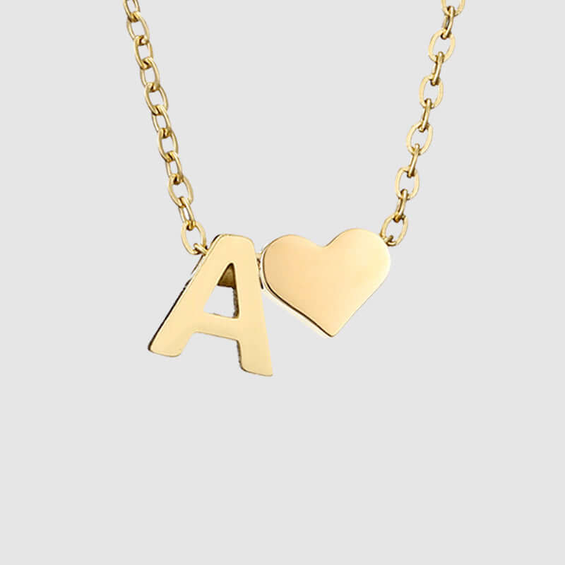 Valentina Tiny Heart Initial Necklace | MSHSM