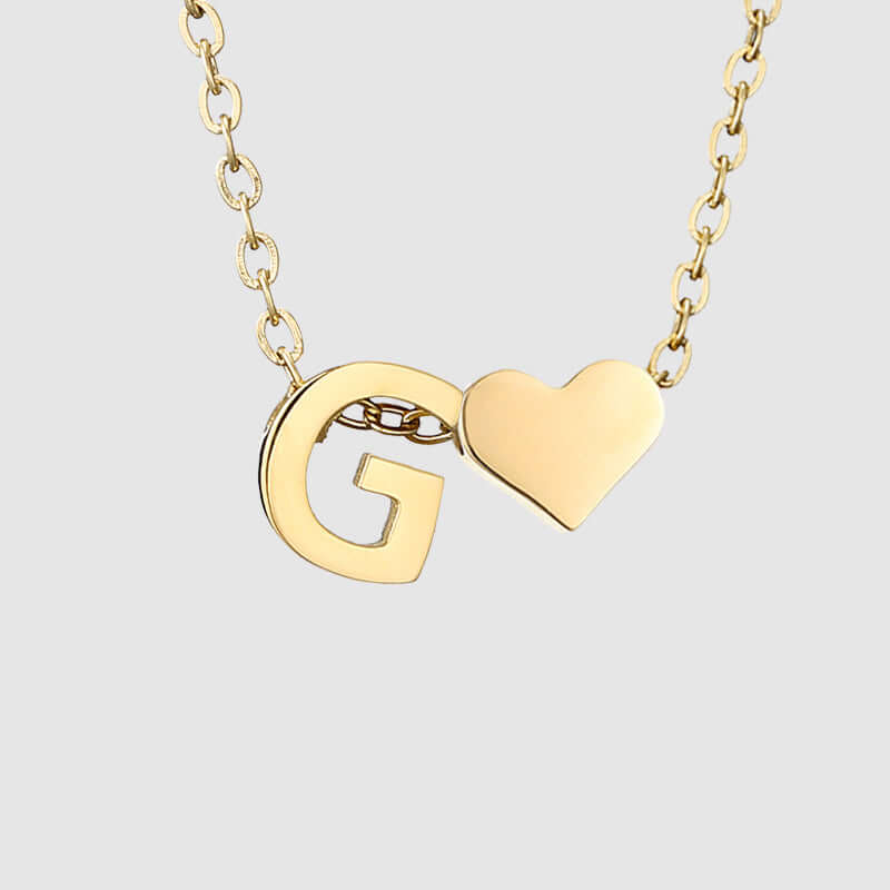 Valentina Tiny Heart Initial Necklace | MSHSM
