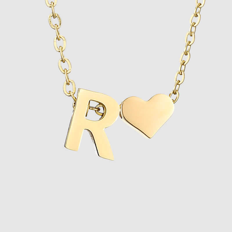 Valentina Tiny Heart Initial Necklace | MSHSM