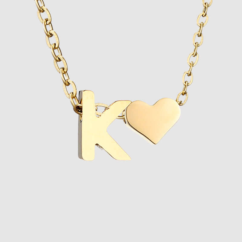 Valentina Tiny Heart Initial Necklace | MSHSM