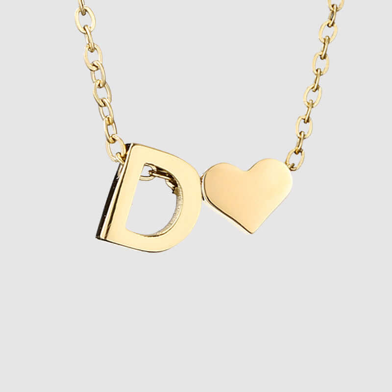 Valentina Tiny Heart Initial Necklace | MSHSM