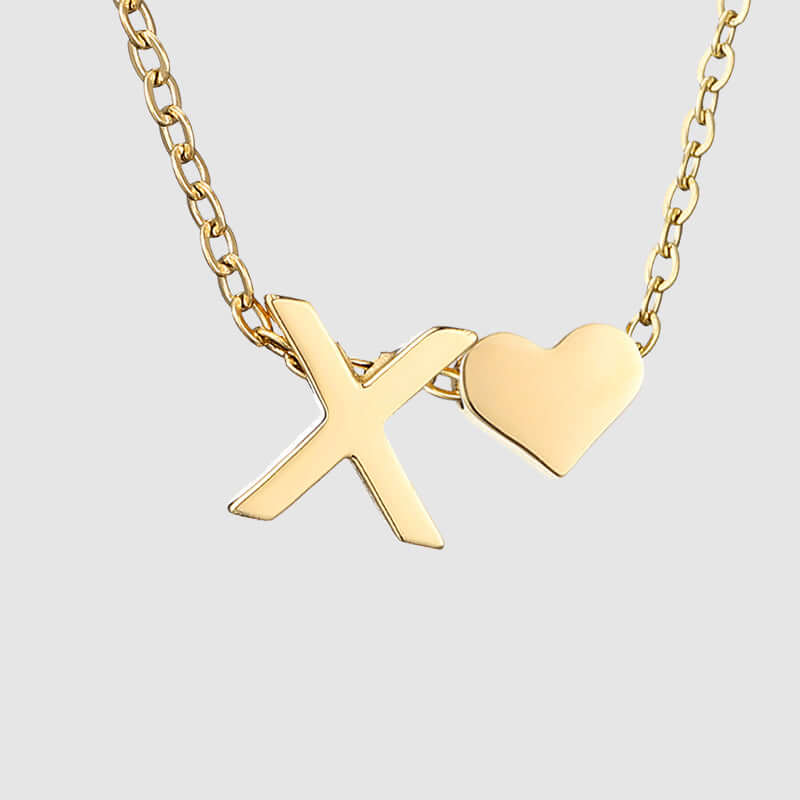 Valentina Tiny Heart Initial Necklace | MSHSM
